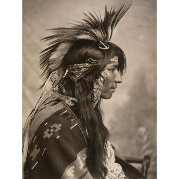Cree Native American Headdress Old Photo Extra Large Art Print Wall Mural Poster Premium XL