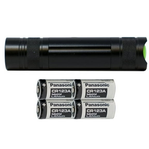 Cree XP-E LED - 220 Lumens Flashlight (S06) + 4-Pack Panasonic CR123 Batteries