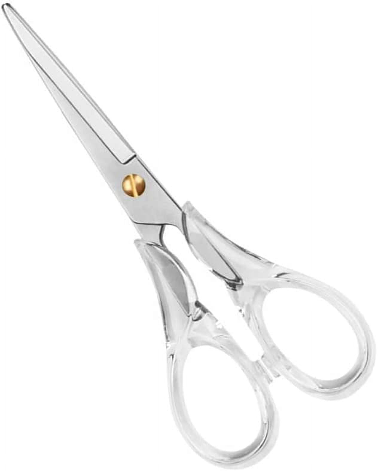 Creechwa Silver Acrylic Scissors, Stainless Steel Craft Scissors, Clear