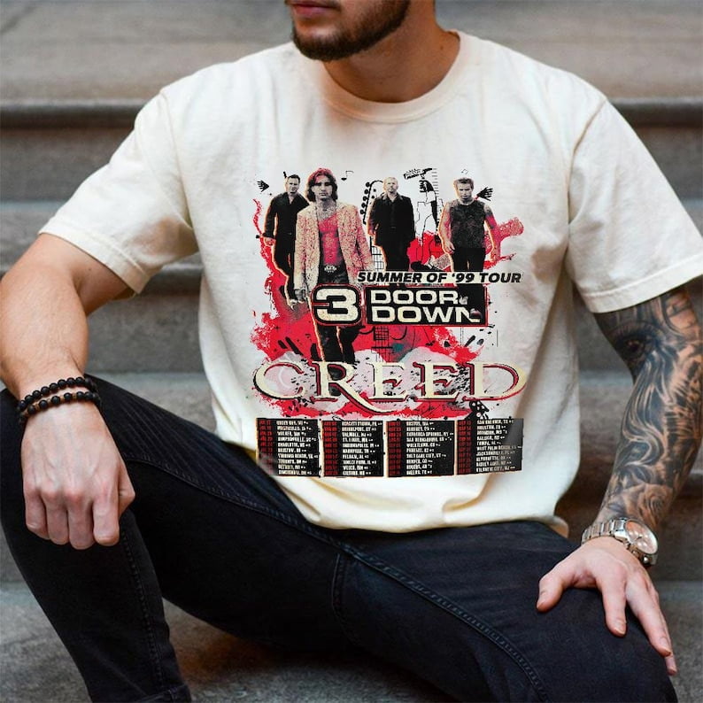 Creed 2024 Tour Summer of ’99 Tour Tshirt Creeds 3 Doors Down Tour