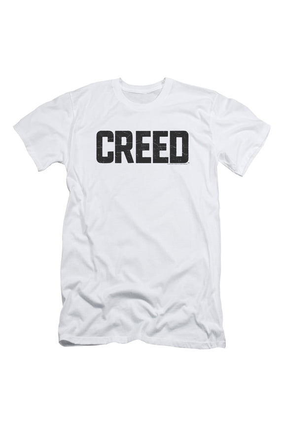 Creed Cracked Logo Adult 30/1 T-Shirt White