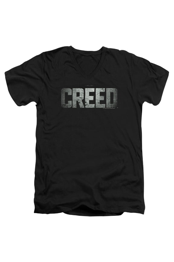 Creed Logo Adult V-Neck T-Shirt 30/1 T-Shirt Black
