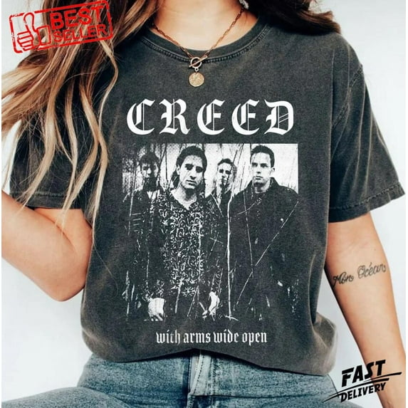 Creed Metal Shirt, Creed Band shirt, Creed Band Fan Shirt, Creed 2025 Tour Shirt, Rock Band Creed Graphic tee, Creed Concert Shirt,Charcoal Color,Size L