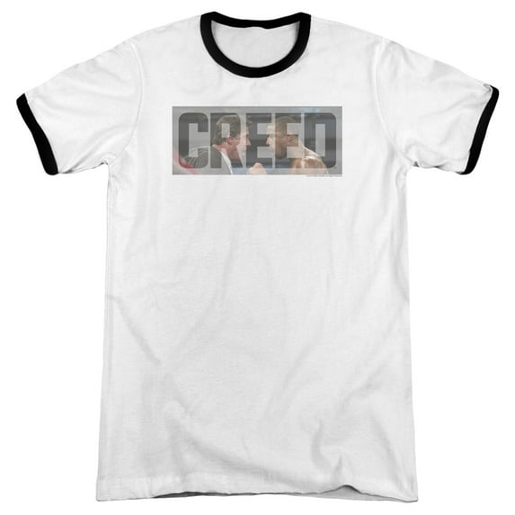 Creed Pep Talk Adult Ringer T-Shirt White Black