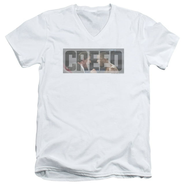 Creed Pep Talk Adult V-Neck T-Shirt 30/1 T-Shirt White