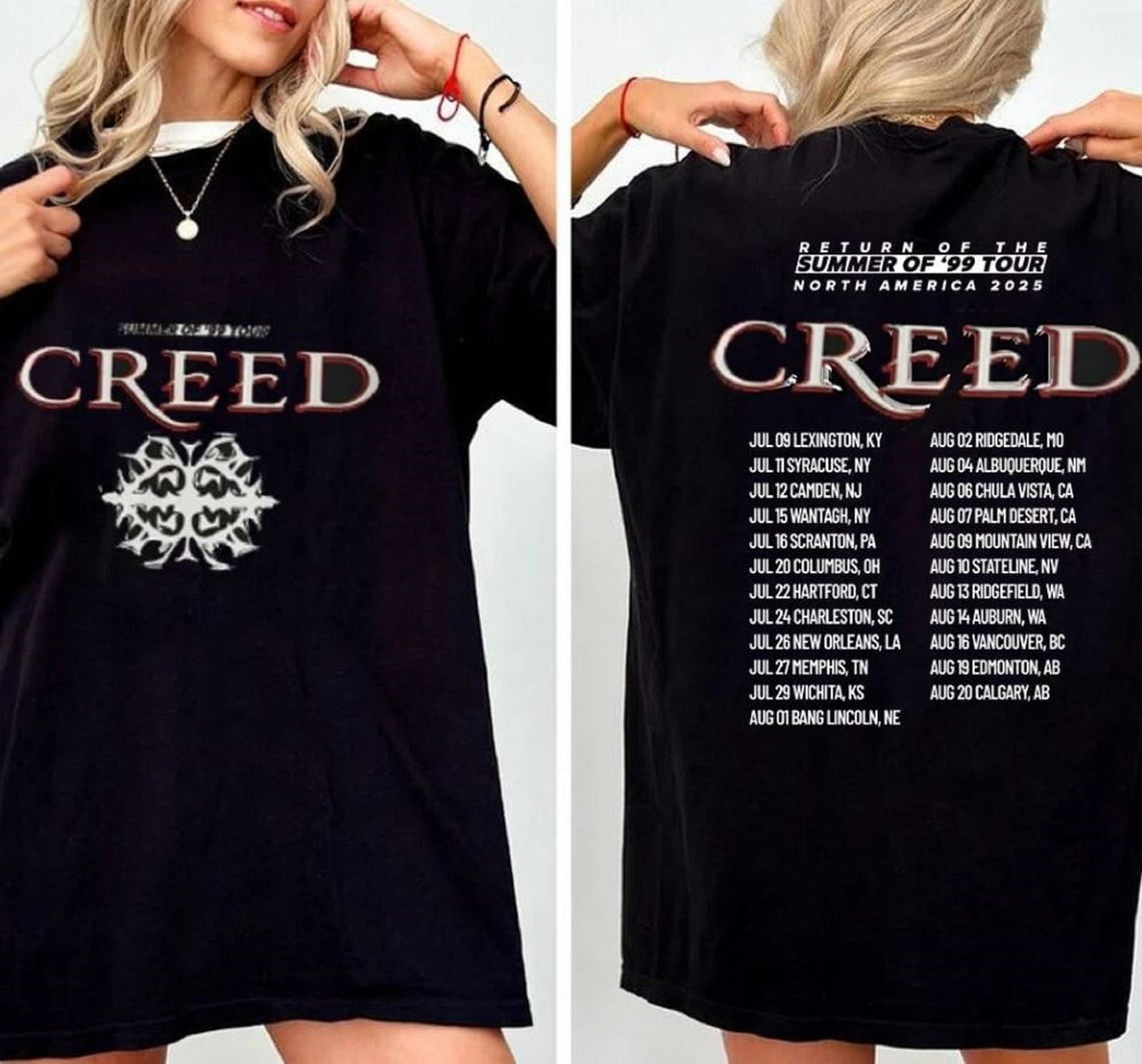 Creed 2024 Tour Summer of '99 Tour Tshirt Creeds Doors Down Tour