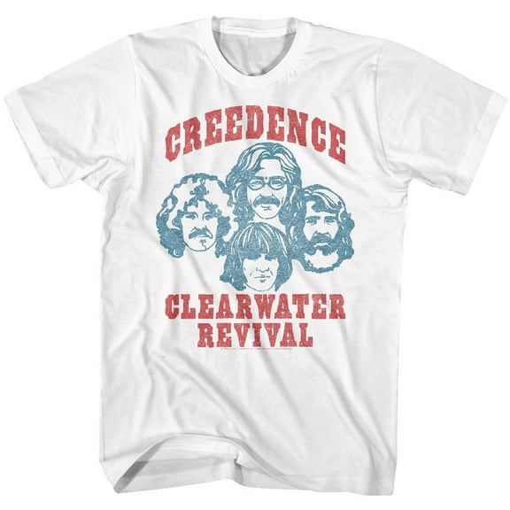 Creedence Clearwater Revival - Band - American Classics - White Front Print Adult Short Sleeve Solid T-Shirt