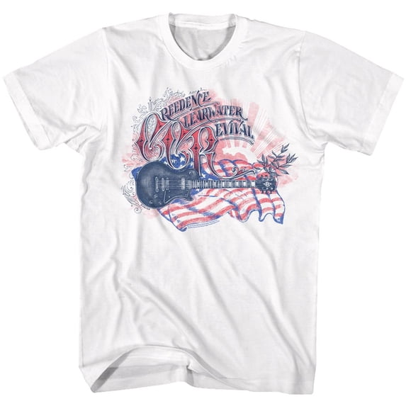 Creedence Clearwater Revival Flag White Adult T-Shirt