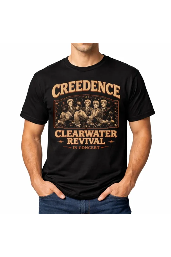Creedence Clearwater Revival In Concert Graphic Band Tee Unisex T-Shirt ,up to size 5XL