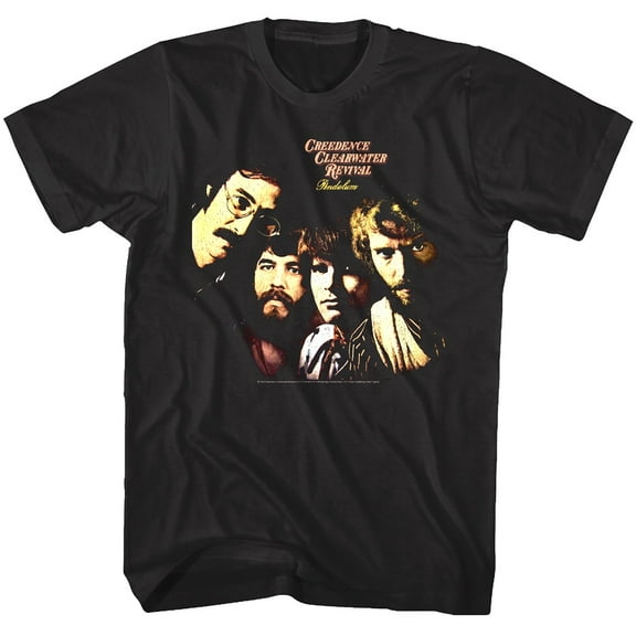 Creedence Clearwater Revival PENDULUM COVER Black Adult Short Sleeves T-Shirt