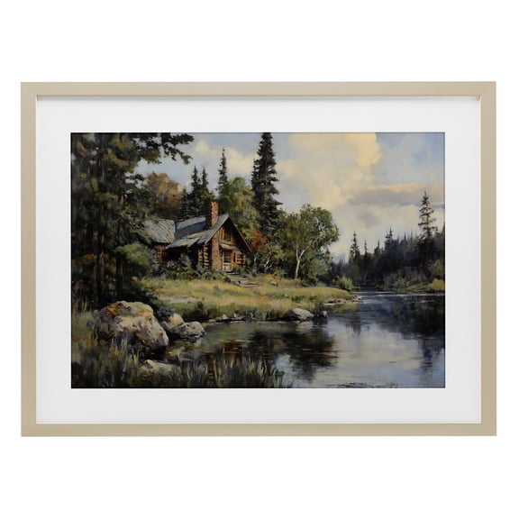 Stupell Industries Creek Cabin Woodland View Birch Framed Print Under Glass, design by Franklyn Gregory