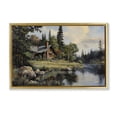 thumbnail image 1 of Stupell Industries Creek Cabin Woodland View Gold Framed Floater Canvas Wall Art, design by Franklyn Gregory, 1 of 9