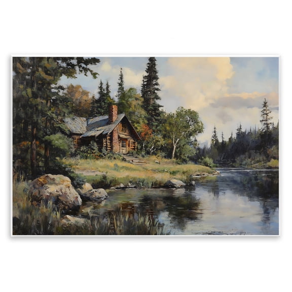 Stupell Industries Creek Cabin Woodland View Wall Plaque Art, design by Franklyn Gregory