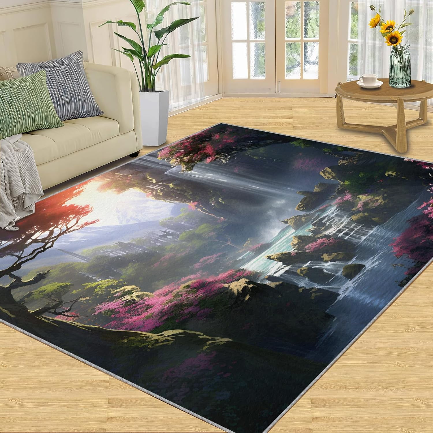Creek Stream Rugs for Bedroom - Forest Rug, Landscapes Carpet for ...