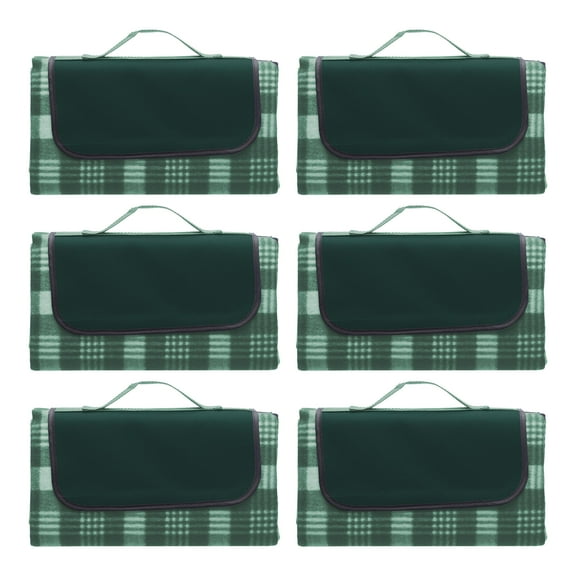 Creekside Roll Up Picnic Blankets Set of 6, Bulk Pack - Great outdoor blanket for Camping, Picnic, Beach, Other Outdoor Activities - Green