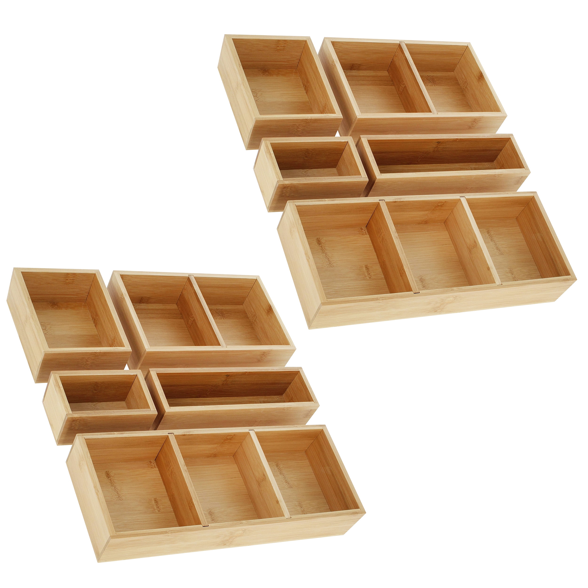 4 Compartment Bamboo Drawer Divider Space Saving Natural Wooden Tray  Storage Organizer, 1 unit - City Market