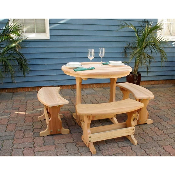 Creekvine Designs 35" Cedar Round Trestle Dining Set