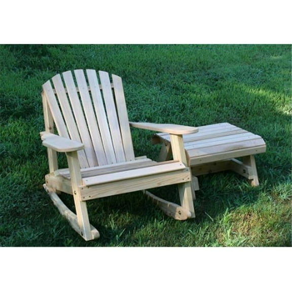 Creekvine Designs Cedar American Forest Adirondack Rocker and Side Table Set - Natural