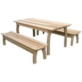 thumbnail image 1 of Creekvine Designs ELY58CTTB-2CVD 58 x 32 in. Cedar Three Piece Family Dining Set with 58 in. 2 Benches, 1 of 1