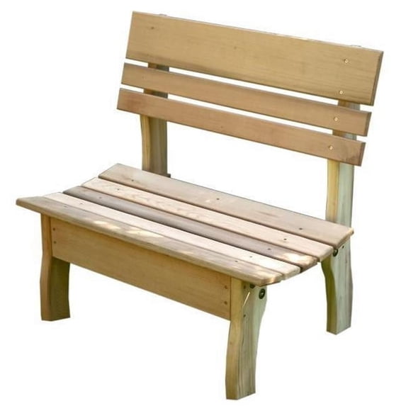 Creekvine Designs ELY70CTBB-2CVD 70 in. Red Cedar Chickadee Backed Bench