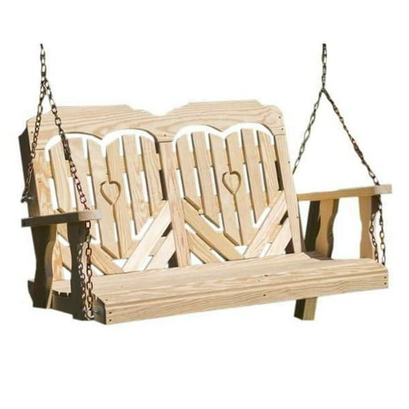 Creekvine Designs FS48HBCVD 53 in. Treated Pine Heartback Porch Swing