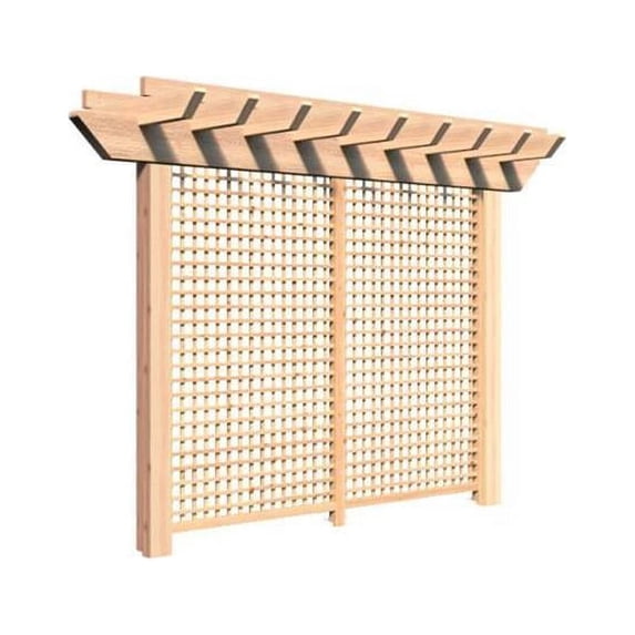 Creekvine Designs HBWRCCMPPL4x10CVD 4 x 10 ft. Rough Cut Cedar Monterrey Pergola with Lattice