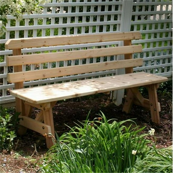 Creekvine Designs WRFBB4-2CVD 4 ft. Cedar Backed Bench
