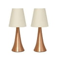 thumbnail image 1 of Creekwood Home 12" Chic and Contemporary Mini Touch Lamp Duo, for Bedroom, Living Room, Hallway, Rose Gold with Cream Shades, 1 of 11