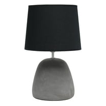 Creekwood Home 16.93" Organic Modern Concrete Table Lamp, For Living Room, Entryway, Bedroom, Minimalist Accent Lighting, Black Shade