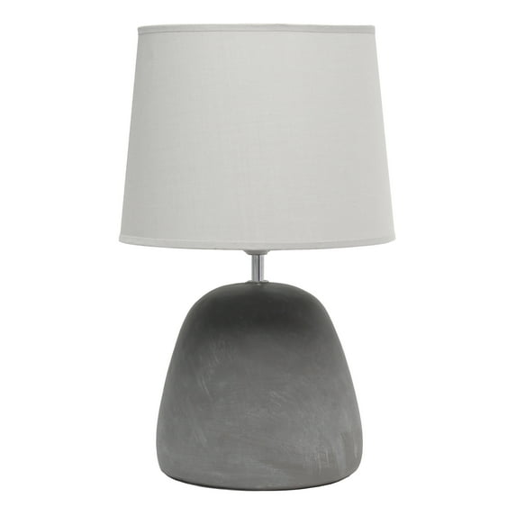 Creekwood Home 16.93" Organic Modern Concrete Table Lamp, For Living Room, Entryway, Bedroom, Minimalist Accent Lighting, Gray Shade