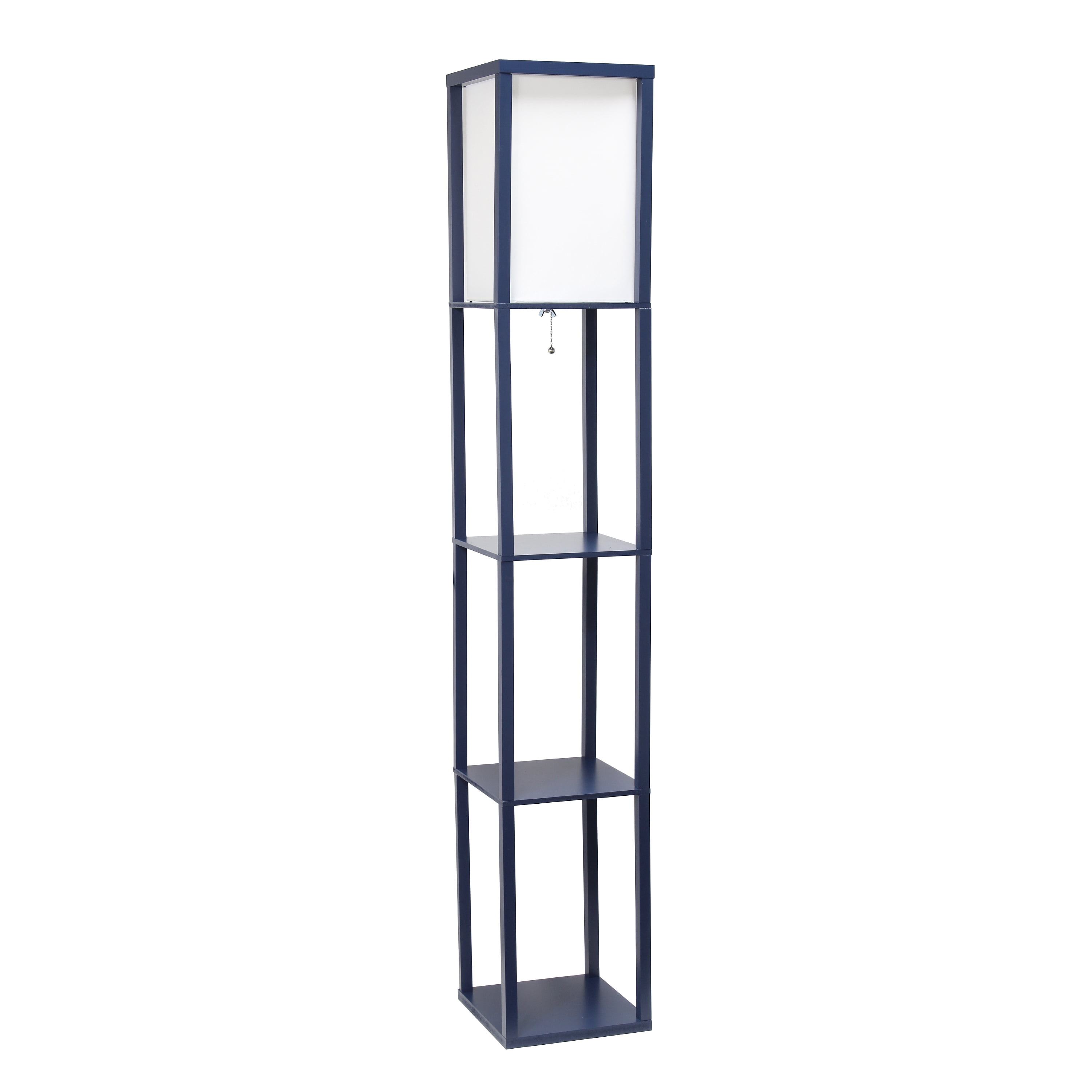 Creekwood Home 62.5" Contemporary 3-Tier Storage and Display Floor Lamp, Navy Blue