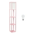 thumbnail image 1 of Creekwood Home 62.5" Contemporary 3-Tier Storage and Display Floor Lamp w/ LED Bulb, Light Pink, 1 of 6