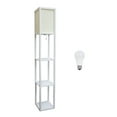 thumbnail image 1 of Creekwood Home 62.5" Contemporary 3-Tier Storage and Display Floor Lamp w/ LED Bulb, White, 1 of 6
