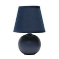 thumbnail image 1 of Creekwood Home Nauru 8.66" Traditional Petite Ceramic Orb Base Bedside Table Desk Lamp with Matching Tapered Drum Fabric Shade for Nightstand, End Table, Dorm, Home Décor, Bedroom, Living Room, Blue, 1 of 24