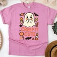 thumbnail image 1 of Creep It Cute Graphic Tee Funny Ghost Candy Cartoon Shirt, Azalea, Size 2XL, 1 of 6