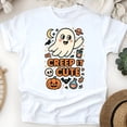 thumbnail image 1 of Creep It Cute Shirt | Funny Ghost Graphic Tee | Unisex Casual T-Shirt, White, Size S, 1 of 6