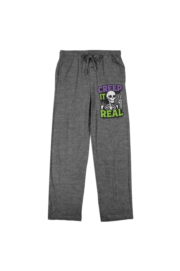 Creep It Real Adult Gray Heather Sleep Pajama Pants - Small