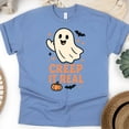 thumbnail image 1 of Creep It Real Ghost Graphic Tee Funny Unisex T-Shirt, CarolinaBlue, Size M, 1 of 6