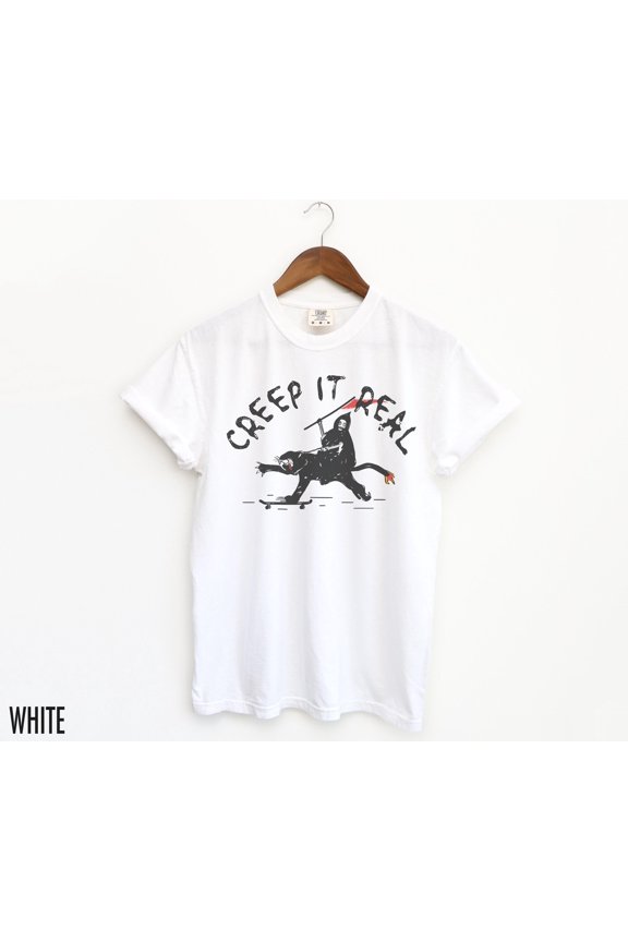 Creep It Real, Halloween Shirt, Goth Halloween, Gothic Halloween, Skater Tshirt, Skeleton