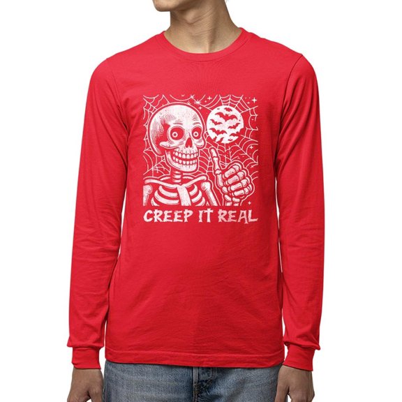 Creep It Real Skeleton Halloween Graphic - Men's Long Sleeve