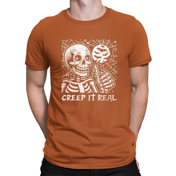Creep It Real Skeleton Halloween Graphic - Men's T-shirt