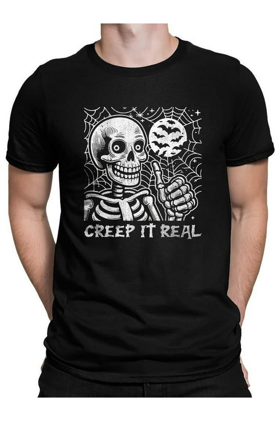Creep It Real Skeleton Halloween Graphic - Men's T-shirt