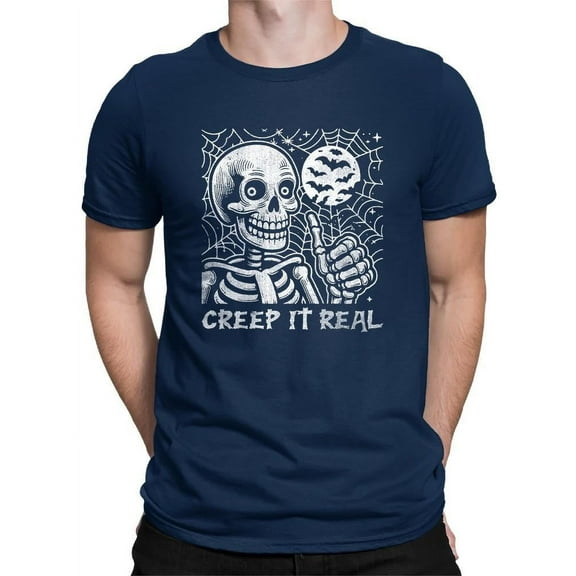 Creep It Real Skeleton Halloween Graphic - Men's T-shirt