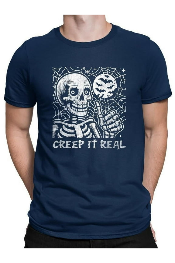 Creep It Real Skeleton Halloween Graphic - Men's T-shirt