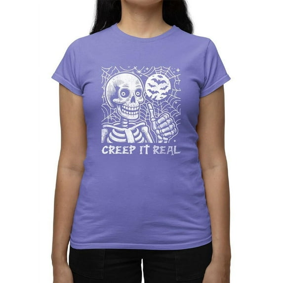 Creep It Real Skeleton Halloween Graphic - Women's T-shirt