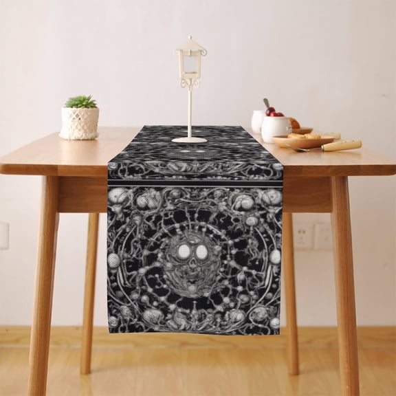 Creep Monster Table Runner, Seasonal Fall Winter Kitchen Dining Table Decoration for Home Party Decor 13 x 90 Inch