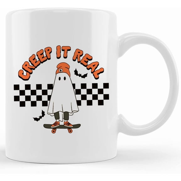 Creep It Real Coffee Mug, Halloween Coffee Mug, Retro Halloween, Ceramic Coffee Mug, Halloween Coffee, Boo, Spooky Cute, Novelty Coffee Mugs 11oz, 15oz Mug
