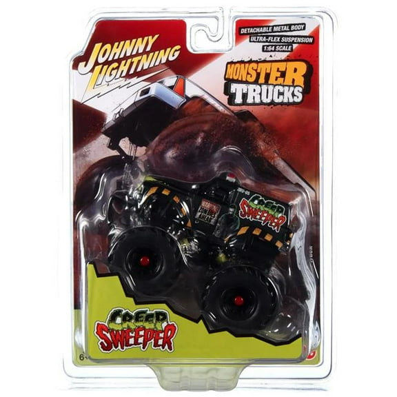 Creep Sweeper Monster Zombie Response Unit with Black Wheels & Driver Figure Monster Trucks Series 1 by 64 Scale Diecast Model Truck
