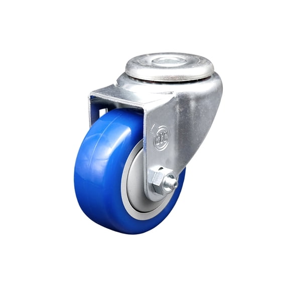 3 Inch Blue Polyurethane Creeper Swivel Bolt Hole Caster