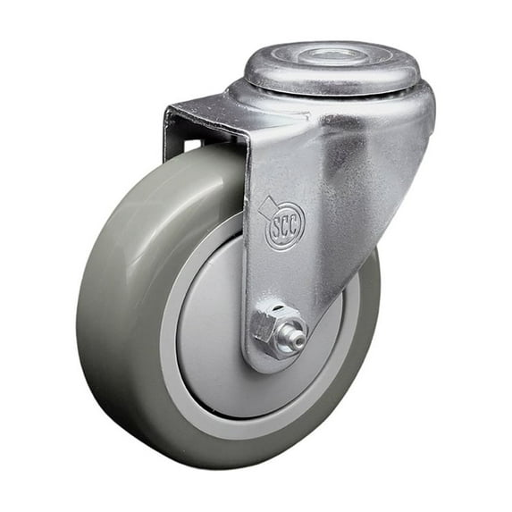 4 Inch Gray Polyurethane Wheel Swivel Bolt Hole Caster Service Caster Brand